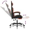 Gaming Chair with Footrest Swivel Black & Orange PU Leather
