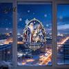 Seasonal Store Front Window Decor Russian New Year Sticker 2027 Zodiac Sheep Static Cling Decal Removable Reusable PVC Holiday Stickers Snowflake
