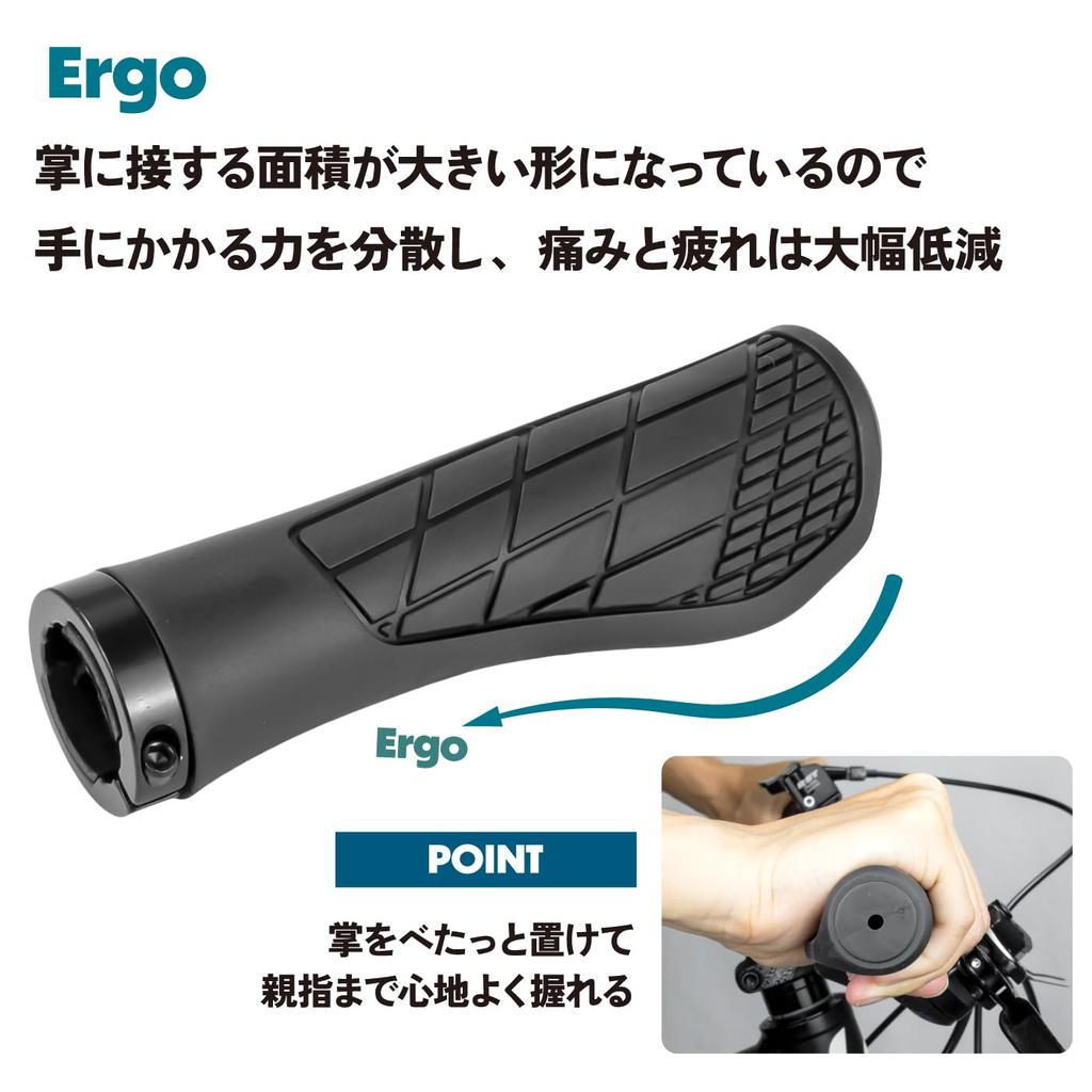 GORIX Bicycle Ergo Design Handlebar Cycle Grip for Cross and Mini Velos Grips, Grips, Grips, Replacement, Lock-On, Bikes, MTBs, (GQG22)