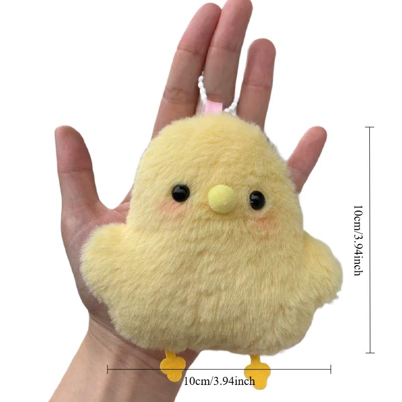 Super Cute Plush Chicken Keychain Kawaii Cartoon Chicken Doll Schoolbag Stuffted Toy Pendant Creative Gift for Friends Bag Decor