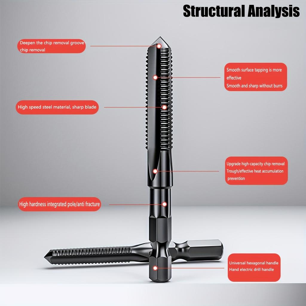 Gewindebohrer Sechskantschaft Beschichtet Schraubengewindebohrer Schraubengewindebohrer Senker Bohrer Und Maschinengewindebohrer M3-M10 Handwerkzeuge