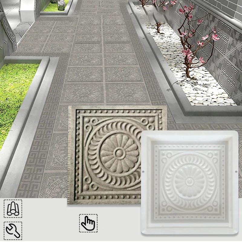 Garden Floor Paving Mold Park Decorations Stepping Stones Moulds DIY Garden Buildings Supply Reusable Cement Frame Brick Molds
