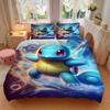 3pcs Squirtle Pokémon Quilt Set Soft and Comfortable Bedroom, Guest Room and Dorm Decor Bedding Set F085