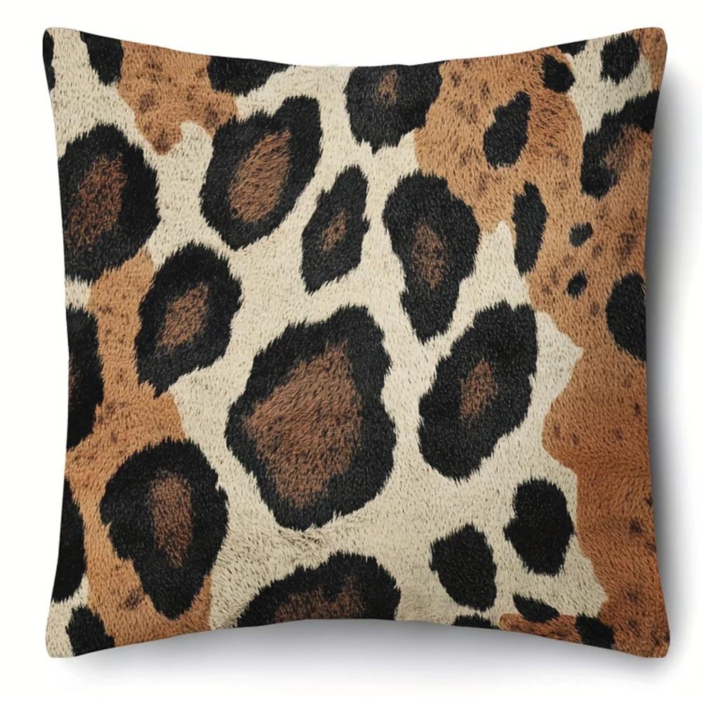 Leopard print bow decorative pillowcase pillowcase ultra-soft polyester material living room sofa back car pillowcase decoration