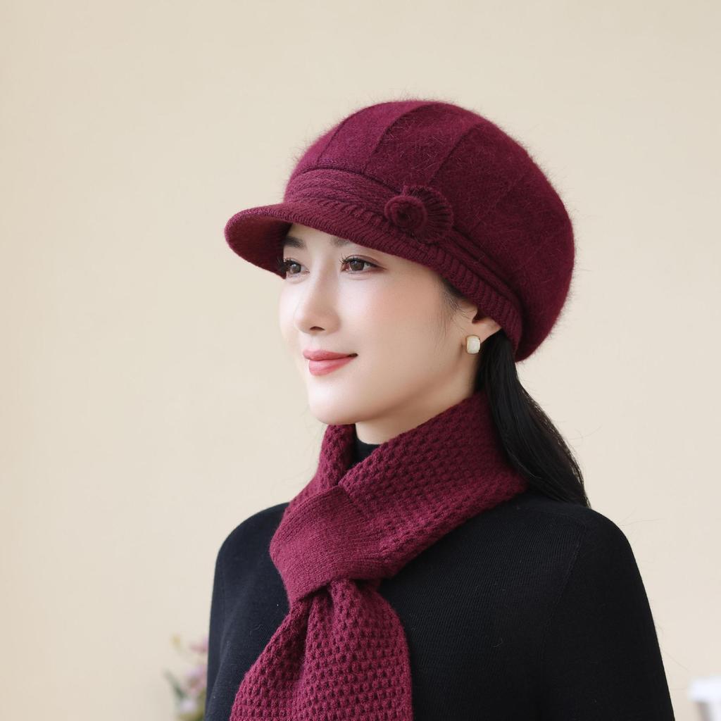 New Autumn and Winter Woolen Hats for The Elderly and Grandma Warm Knitted Hats for Middle Aged and Elderly Mothers Cotton Hats Ladies Hats