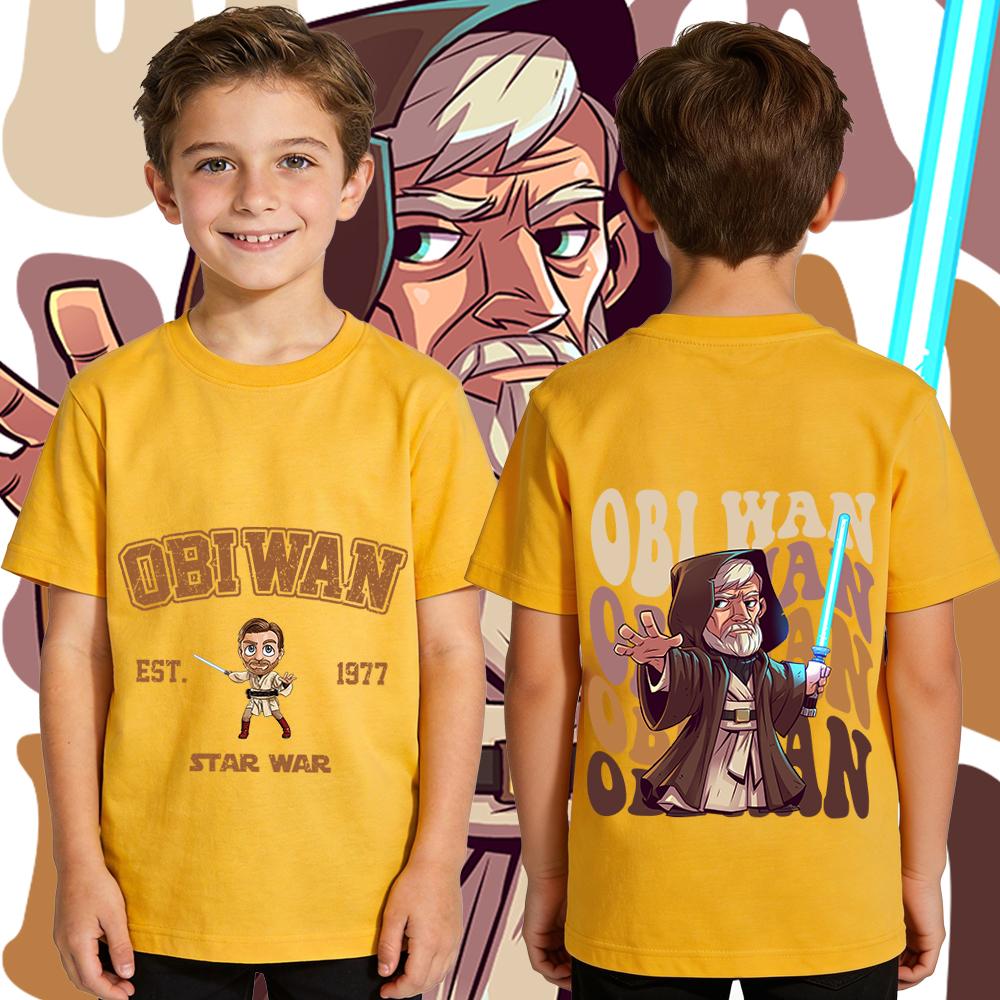 Star Wars ObiWan Kenobi Printed T Shirt for Boys Kids Cotton Casual Short Sleeve Tee Top