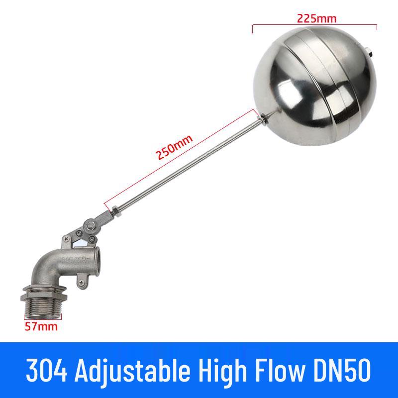 304 Stainless Steel Float Valve Water Level Controller for Tank/Tower, DN50 4-Point Inlet.