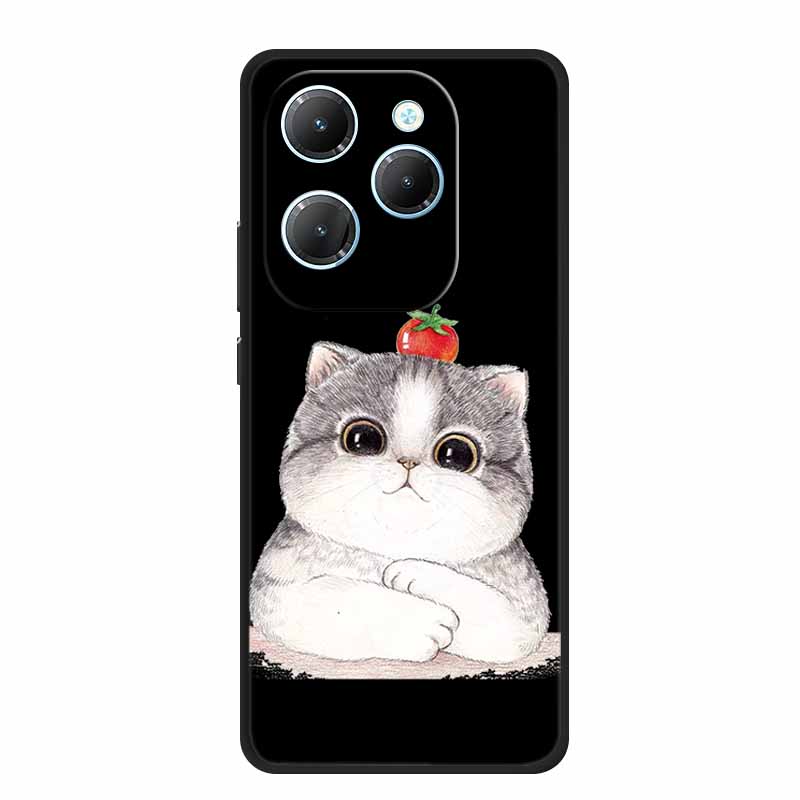 For Infinix Hot 40 Pro Case Hot40 Pro Black Silicone Soft Phone Case For Infinix Hot 40 Pro Back Cover Case 6.78" Cute Cartoon