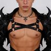 Suspensórios Masculinos da Moda, Textura de Couro PU, Modelagem Corporal Estilo Gótico, Fácil de Combinar com Jeans, Essencial do Dia a Dia