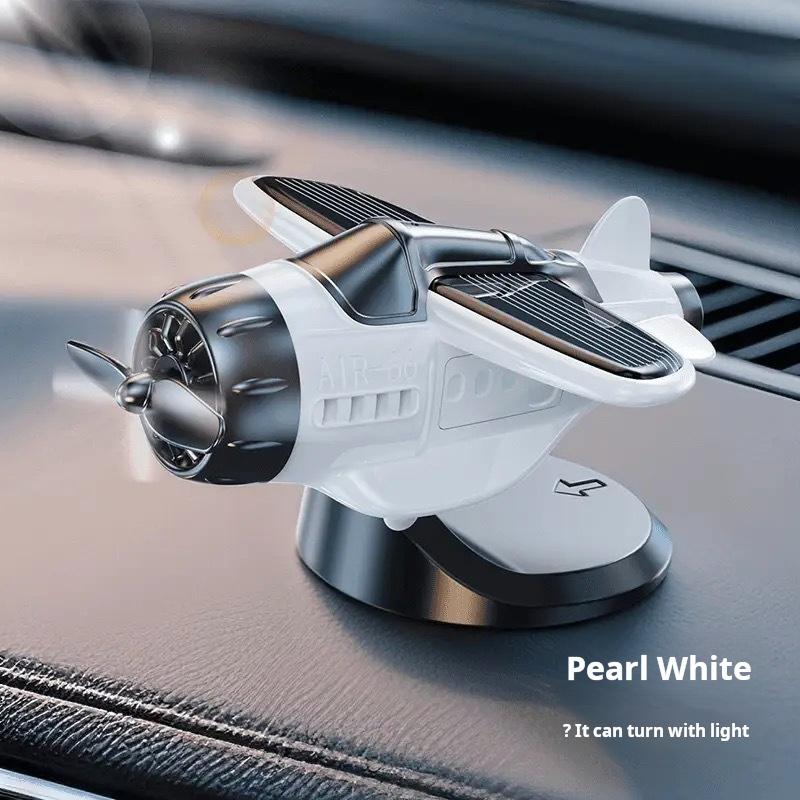 Non-Toxic 360 Rotary Car Solar Airplane Ornaments Creative Solar-Powered Aircraft Model For Car Center Console Multiple Colors Car Decor