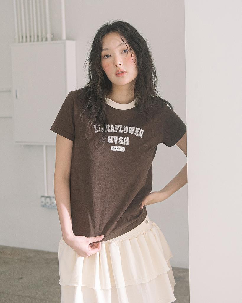 HAVISM Llf Neck S/S Tee(Brown)
