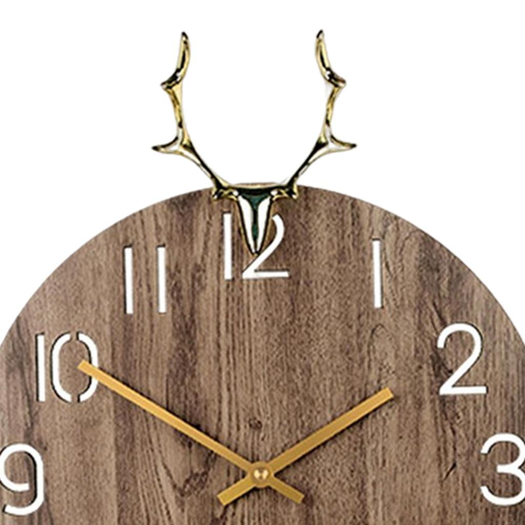 Clock Deer Head Sculpture 12inch Battery Operated Decorative Nonticking European Pendulum for