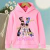 2025 New Autumn/Winter KPop Devil Hunter Cartoon Printed Girls' Hoodie Warm Children's Fashion Casual Children's Clothing Top