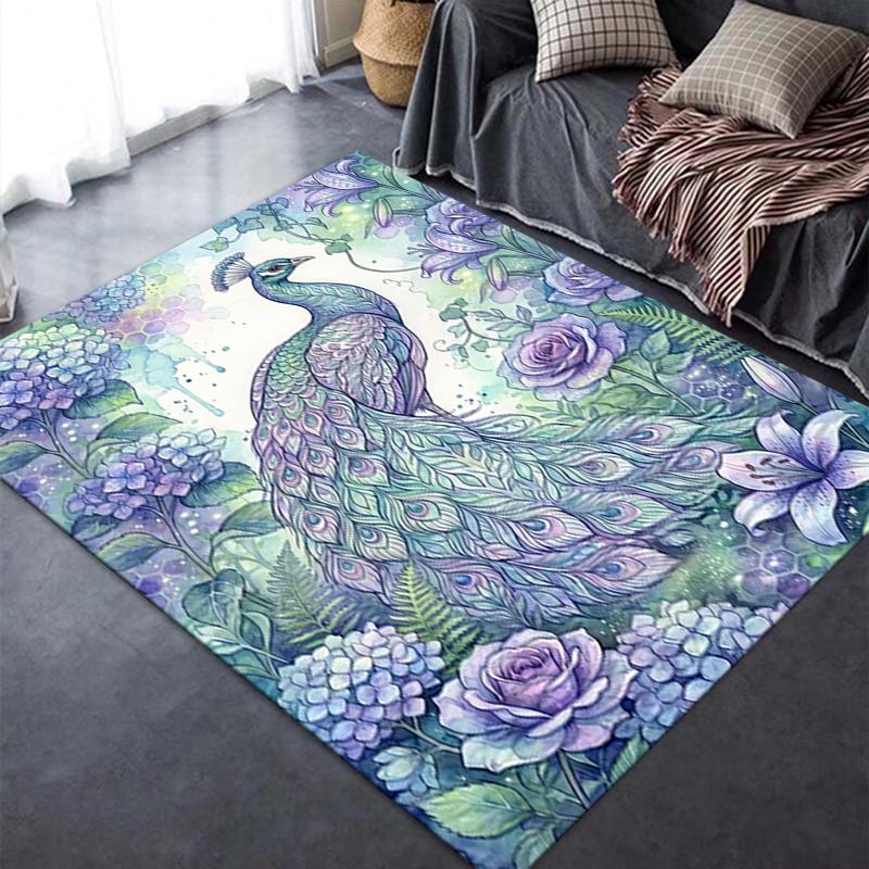 2025 New Peacock Carpet Rug for Living Room Bedroom Home Sofa Decoration,Kids play Non-slip Floor Mat121
