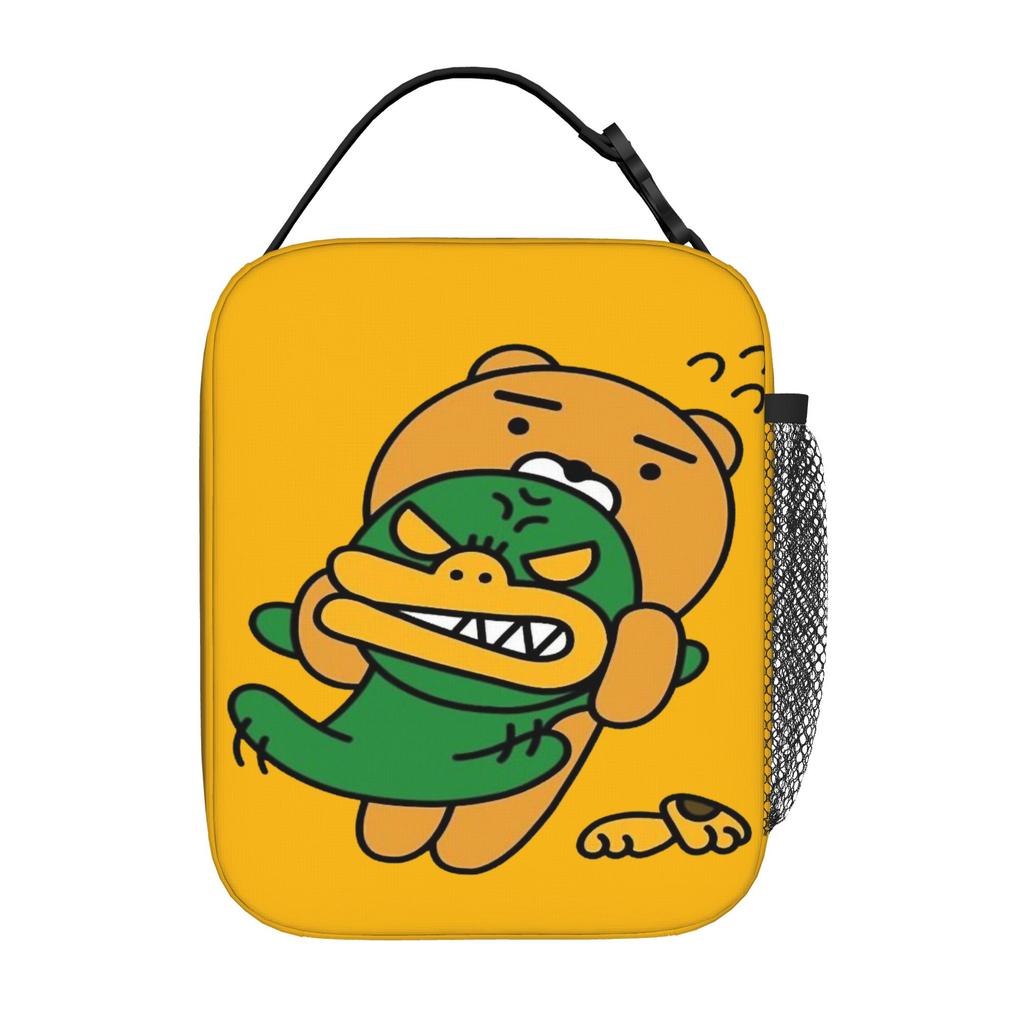 K-Kakao F-Friends Hello! Ryan Insulated Lunch Bag Leakproof Meal Container Cooler Bag Tote Lunch Box Picnic Food Handbags