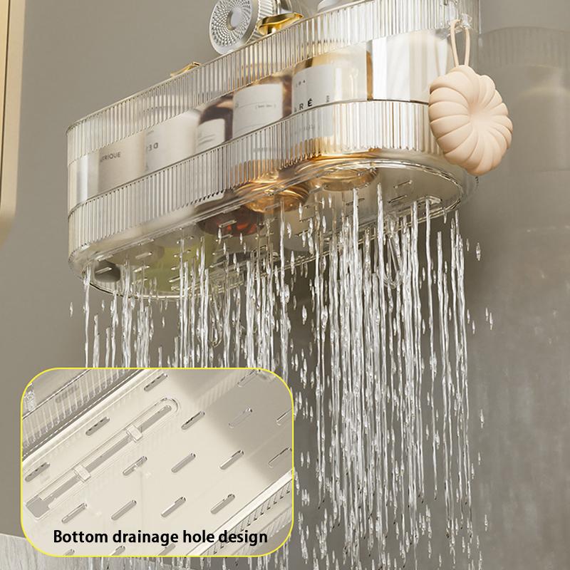 1PC Suction Cup Washbasin Storage Rack Self-Adhesive Bathroom Organizer No Drilling Required Punch-Free Installation