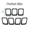 Grille Grill Cover Inserts Frame Trims Rings for Jeep Compass 2017-2020, 7pcs/set