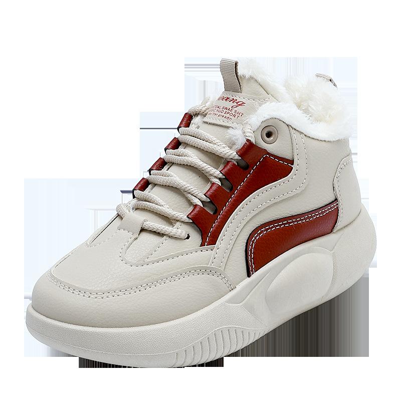 

Платформенные хлопковые туфли женские зимние бархатные утепленные сноубутсы 2025 новые повседневные высокие кеды обувь для скейтборда женские Q235 35 бордовый