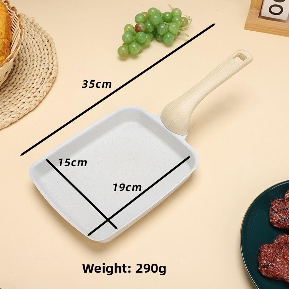 35x15cm Non-Stick Tamagoyaki Pan Granite Coated Rectangular For Frying Pan for All Stovetops Lightweight Design Black