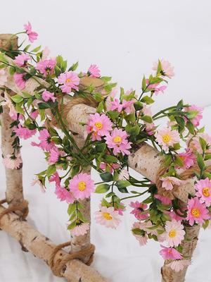 2 Pcs 180cm Artificial Daisy Vine Artificial Flower Floral Strings Hanging Ivy Fake Daisy Vines for Home Wedding Arch Decor