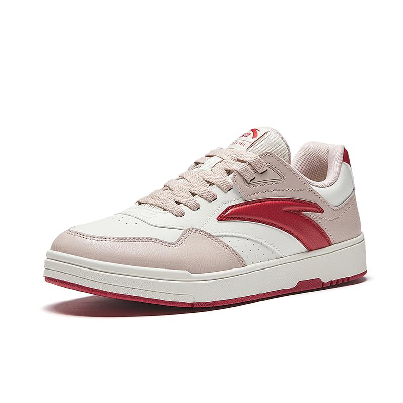 Anta BASIC Low top Basic Skateboard Shoes Women's White Red Sneakers 122618011R-3