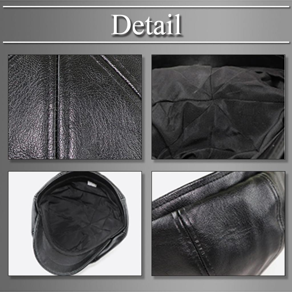 Buzz Selection Leather and PU Leather Newsboy and Cool for Men and CAQ287 Hat, Stylish, Simple, Women, (Black)