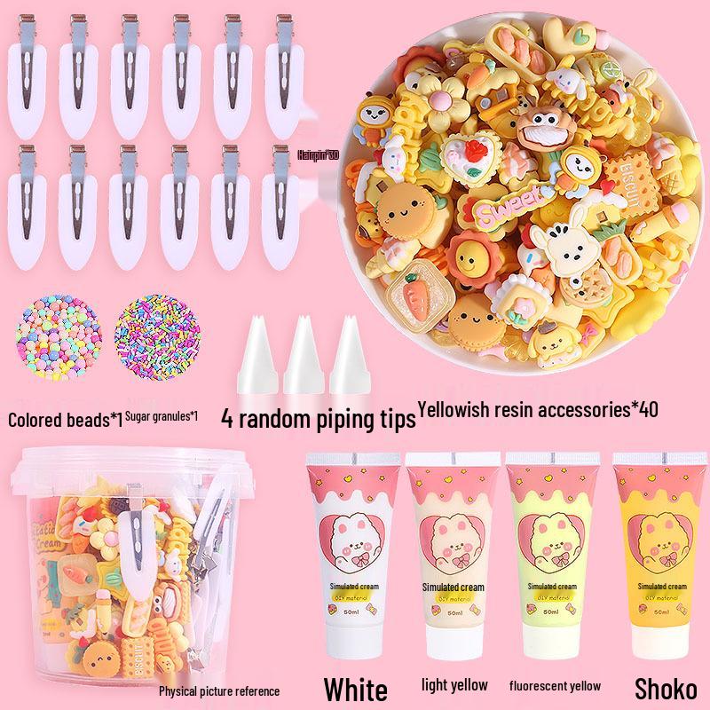 Dziecięcy zestaw do samodzielnego robienia spinek do włosów: Urocze żywiczne akcesoria do ręcznie robionych spinek do włosów