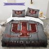 Name Custom Indiana Hoosiers football Pattern Bedding Set Quilt Cover Pillowcase Home Decor Gift (1 * duvet cover + 2 * pillowcase, without core)