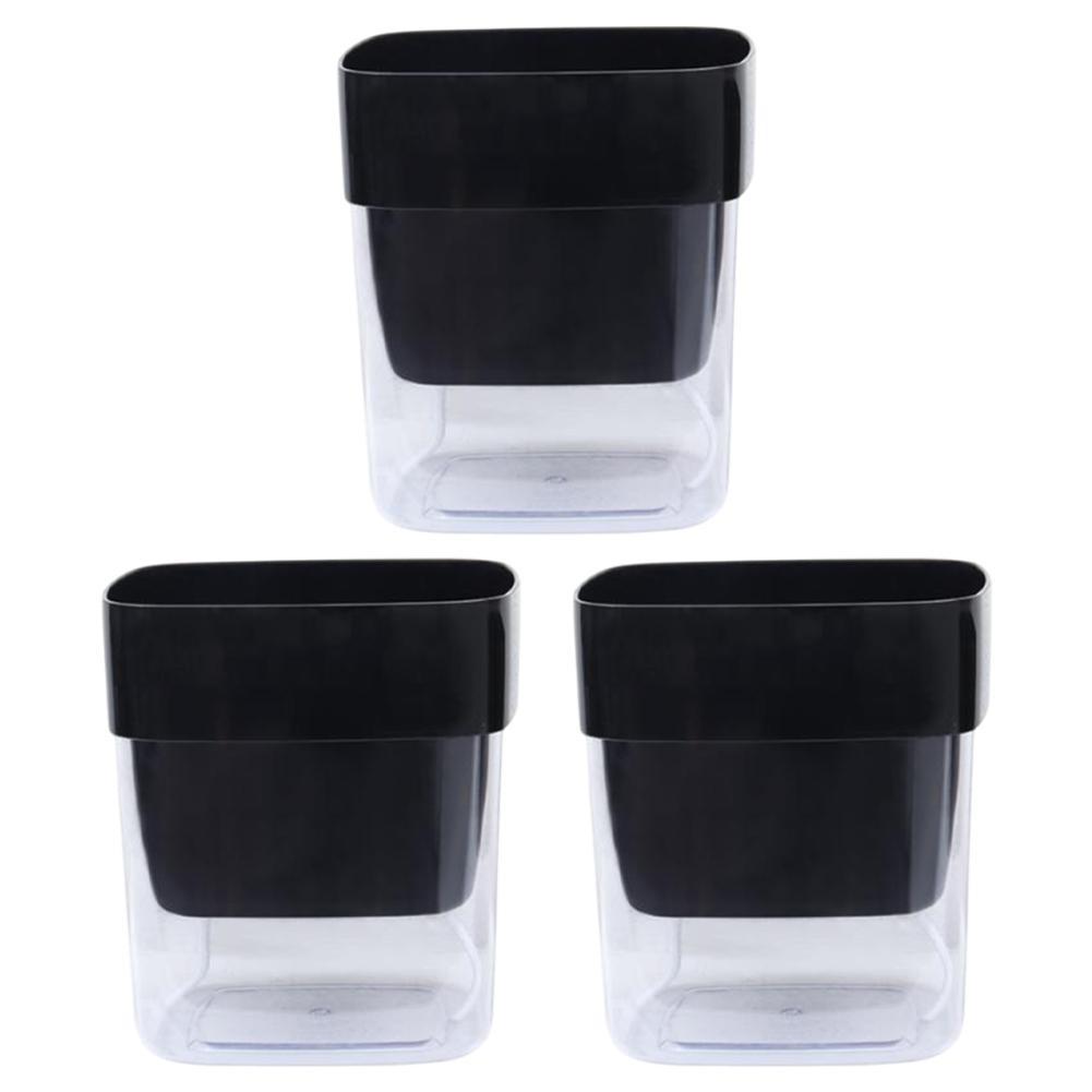 

Упаковка из 3 пластиковых самополивающихся горшков с видимым резервуаром для ухода за растениями Black