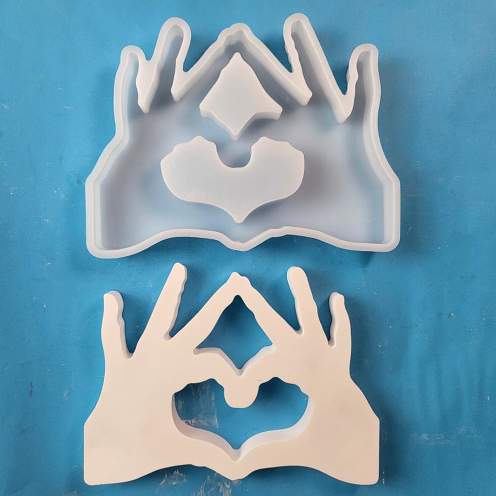 Hand Heart Gesture Resins Molds for Making Tealight Holder Decorations Fondant Decorations Baking Art Craft Project