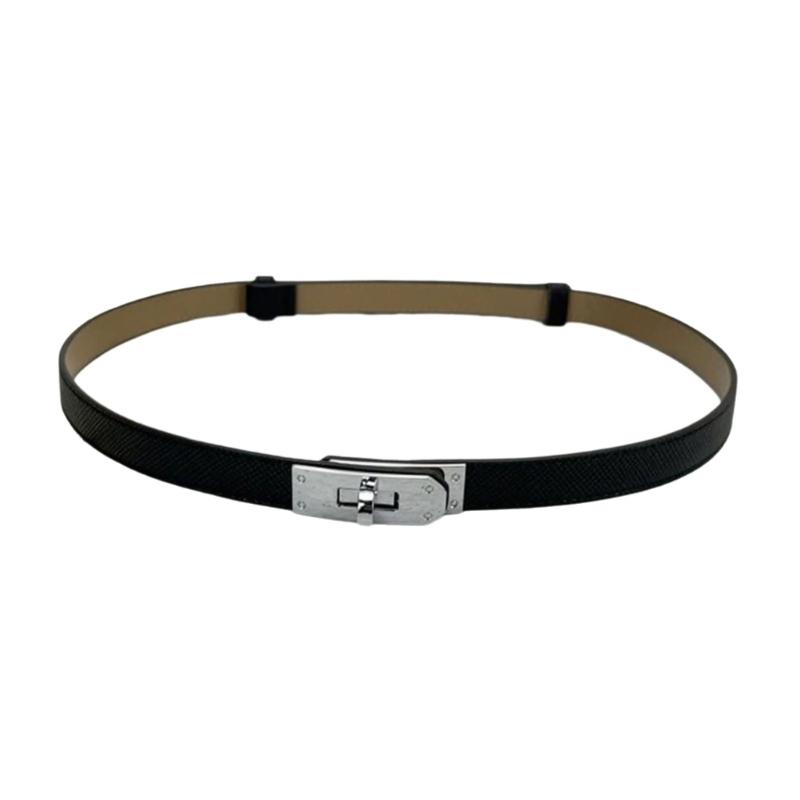 Fashionable Metal Adjustable Buckle Slim Belt for Women Perfect for Casual and Business Outfits
