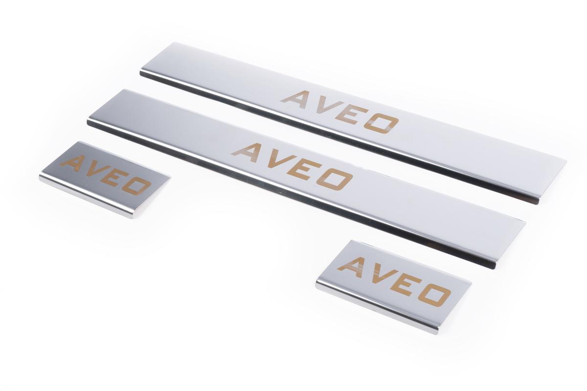 

Door sills Carmos V1 (4 pcs, stainless steel) for Chevrolet Aveo T300 2011-2020