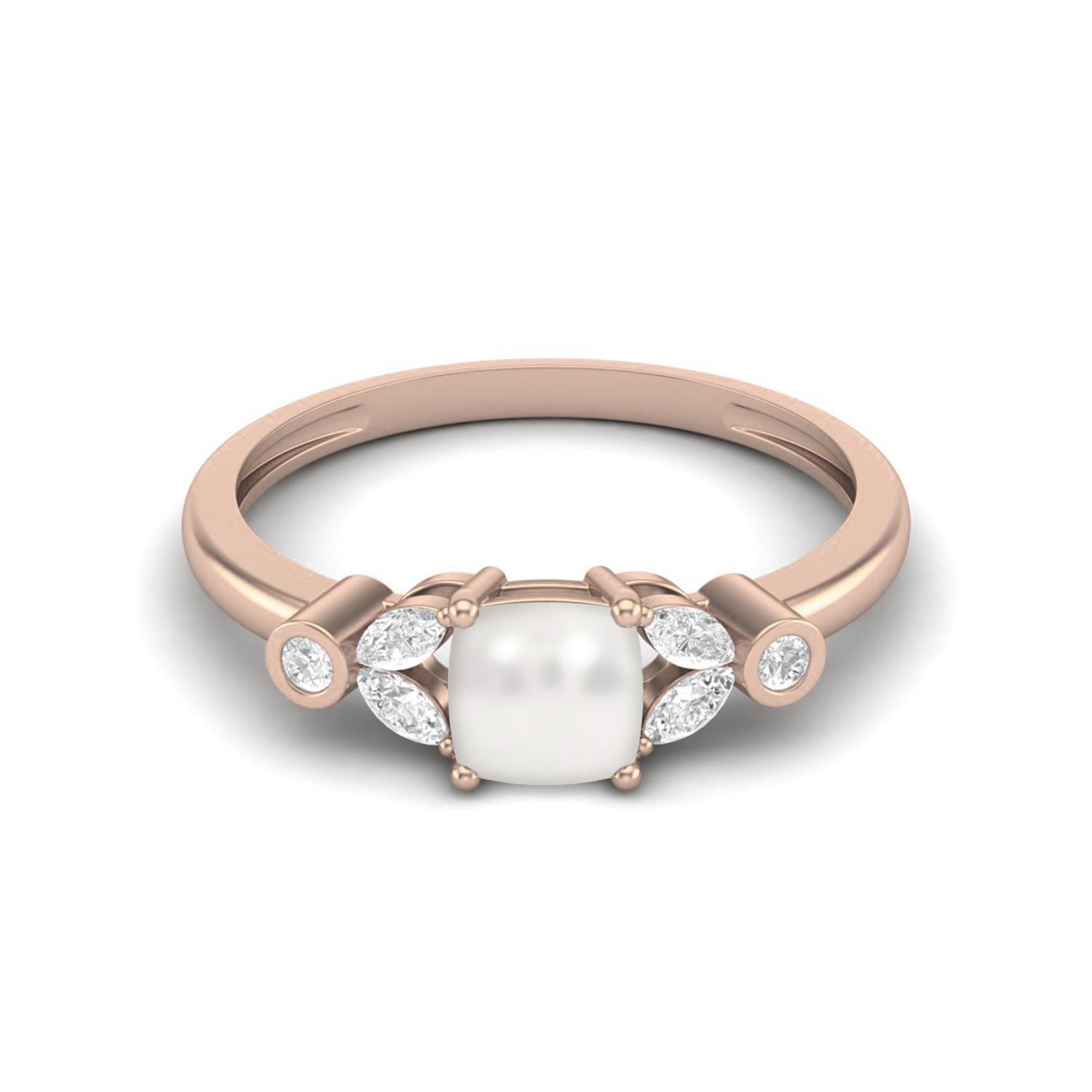 

1.19 Cts Cushion Shape Pearl Solitaire 925 Sterling Silver Rose Vermeil Wedding Women Ring 11 ярко-розовый