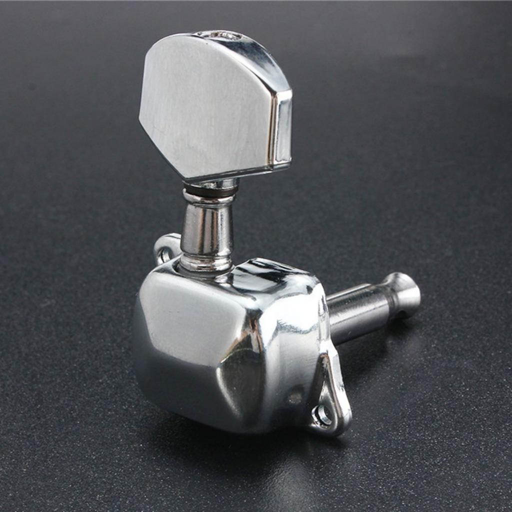 Acoustic Guitar Strings Button Metal Semi-Closed Guitar String Button Tuner Guitar Knob for Guitar or Acoustic Guitar Chrome