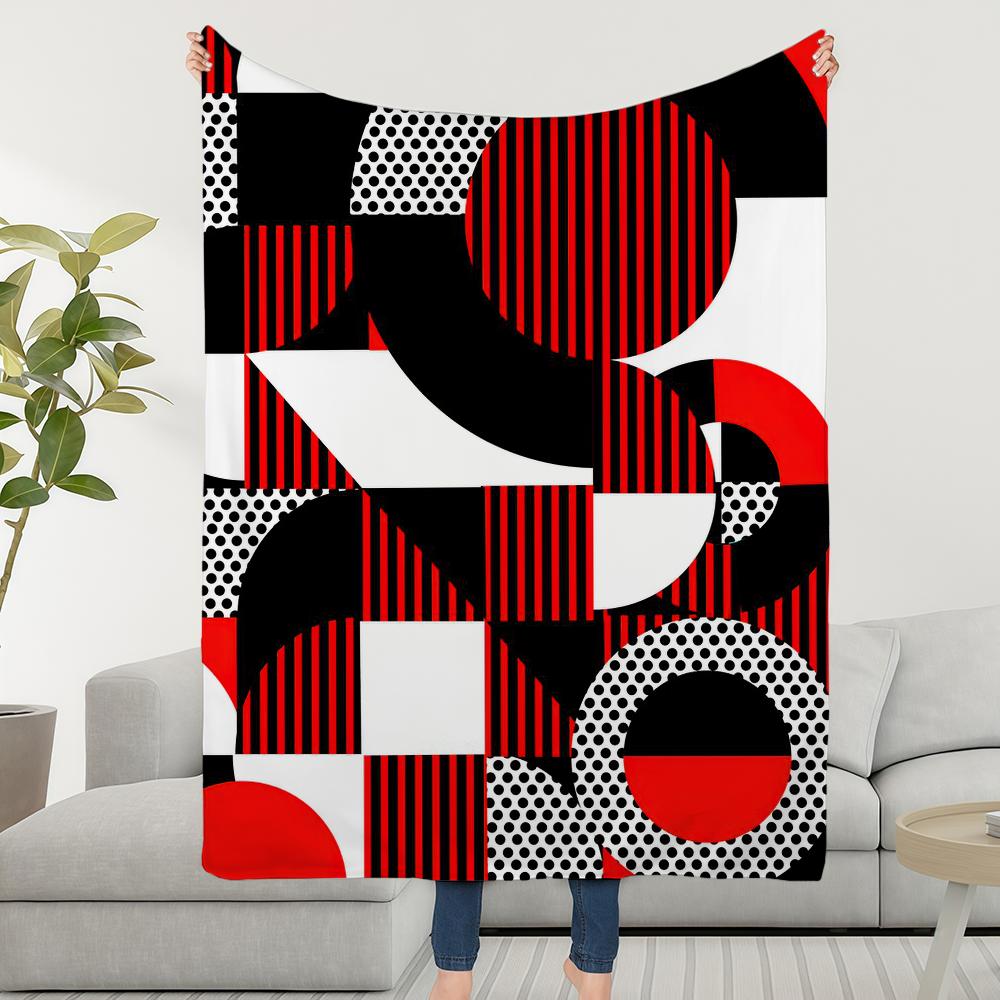Blanket Geometric Throw Super Art Cosy Plush Living Room Sofa Couch Bauhaus Childish Birthday Gifts
