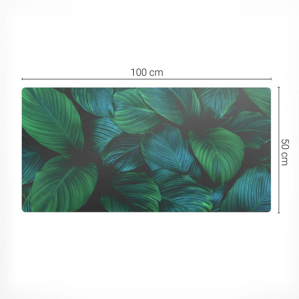 Modern Desk Mat for Remote Work, Tropical Leaves, 100x50 cm