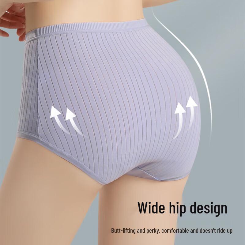 LangSha Women's Plus-Size High-Waist Cotton Underwear 3-Pack