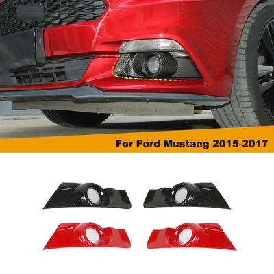 Car Front Fog Light Cover Trim Fog Lamp Guard  Decoration Stickers for Ford Mustang 2015-2017 ABS Exterior Accessories