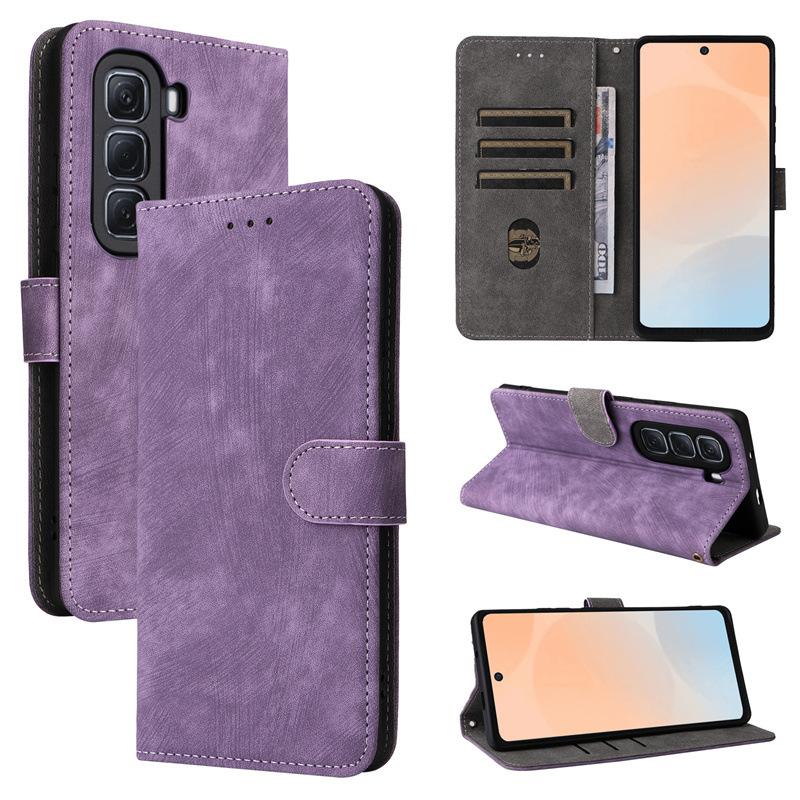 

Флип-чехол для Infinix Hot 50 Pro 4G / Hot 50 Pro Plus 4G PU кожаный чехол для телефона полная защита корпуса [блокировка RFID] защитный чехол Infinix Hot 50 Pro Plus фиолетовый