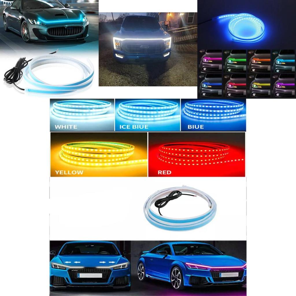 Universal Led Daytime Running Light With Decorative Silicone Strip For Cars 1.8m