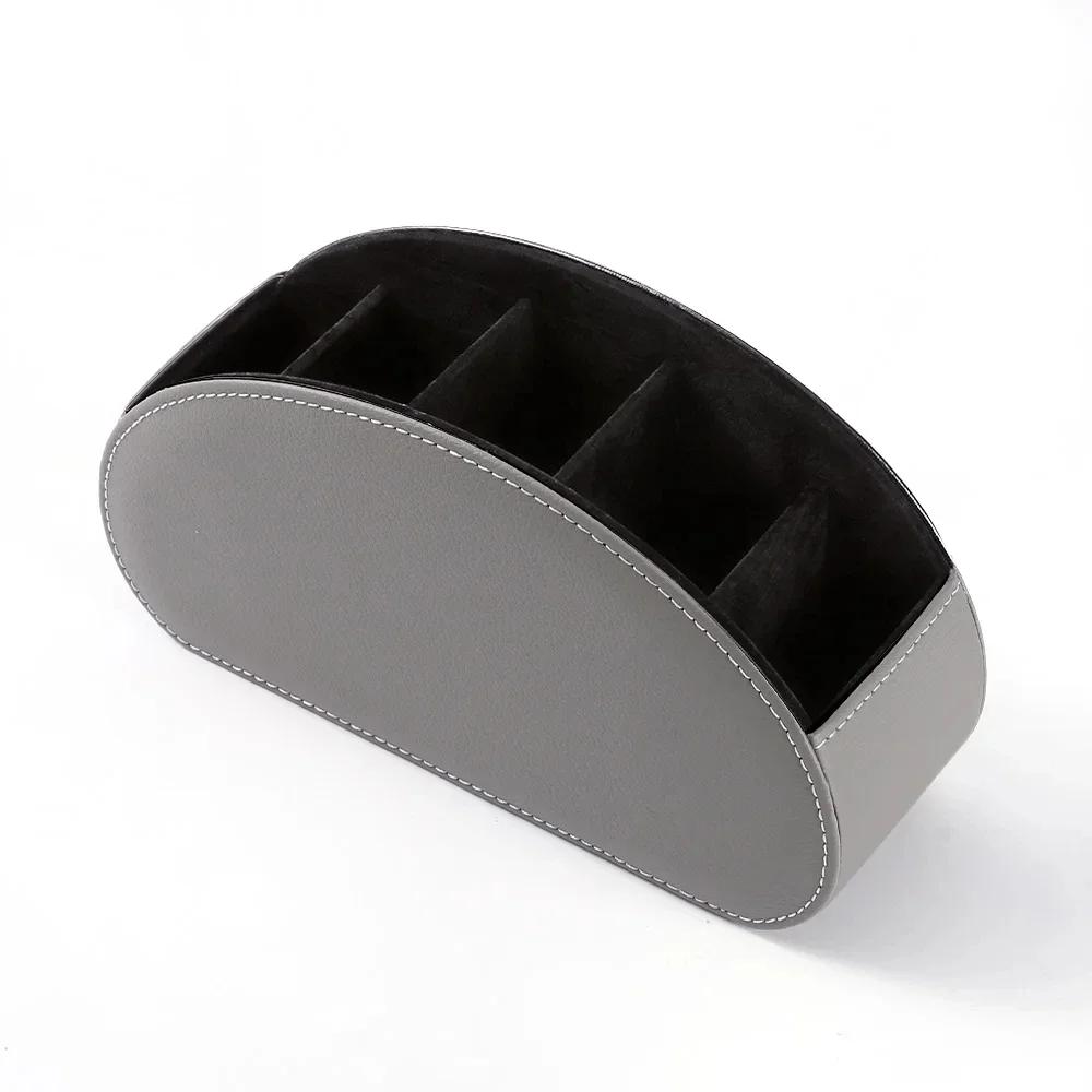 

Настольный органайзер из искусственной кожи с дистанционным управлением, держатель для телефона и телевизора, настольный ящик для хранения, держатель для косметики и кисточек, организации серебряный