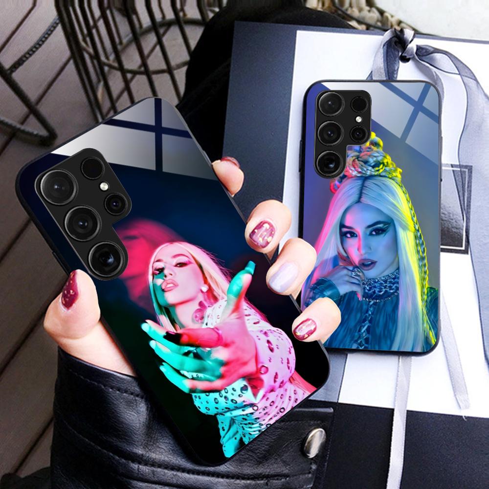 Fashion Ava Max Glass Mobile Phone Case for Samsung Galaxy A56 55 54 53 52 51 36 35 34 23 16 15 5G Colorful Cover
