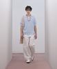 IRONYPORNO WHITELINE 86-Iro317 [Washable] Punched Open V-Neck Knit Sky Blue