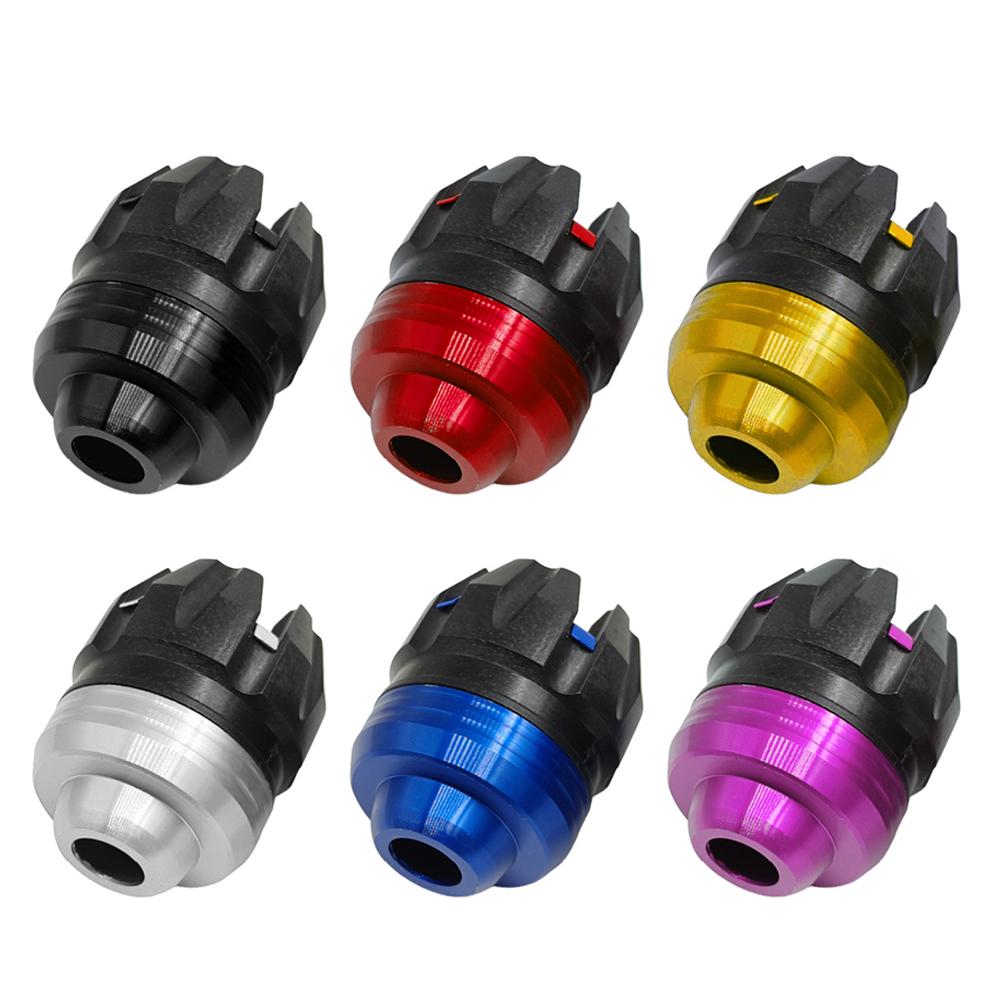 2 Stück Motorrad Aluminiumlegierung Gabel-Sturzbecher Stoßdämpfer-Schutz Gabel-Schleifer Anti-Kratz-Sturzschutz Universal