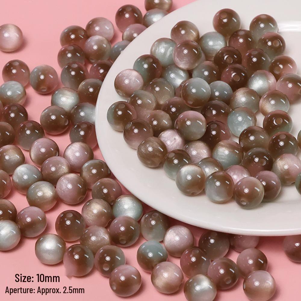 Handmade DIY Beaded Bracelet with Dreamy Cat's Eye Resin Beads In Multi-Color Options