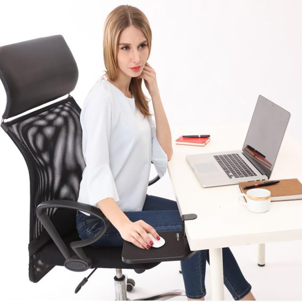 FUGEST Armrest Mouse Table Wrist Rest Clamp Type Rotation Hard Plastic Under Table Armrest Computer Desk 360°