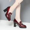 Women's Hot Wholesale New Fashion Single Work High Heels Shoes Comfortable Gold Chain Flash Diamond Pointy Thick Heels Big Toe
