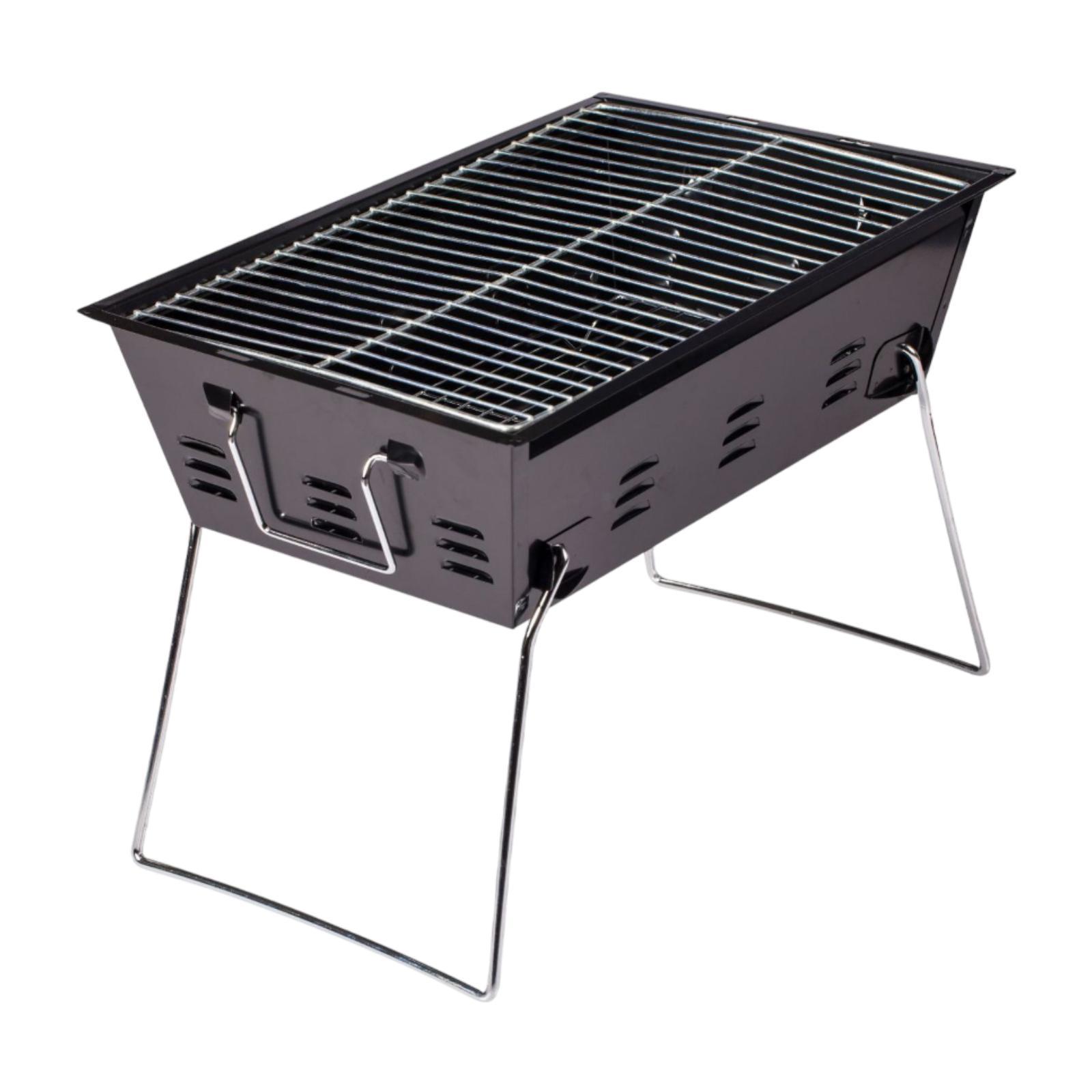 

Outdoor Foldable Charcoal Grill Stainless Steel Convenient Card Mini Type Barbecue Grill Stove Multifunction Supplies Grilling чорний