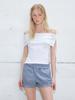 ETMON String Off Shoulder T-Shirt, White