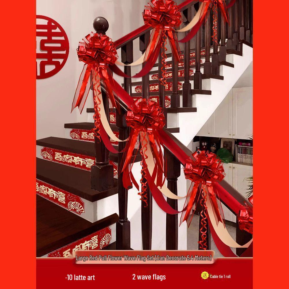 Bridal Stair Railing Decoration Set with Balloons & Flowers